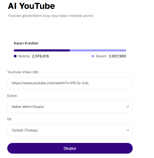 Youtube Videolarından Haber Metni